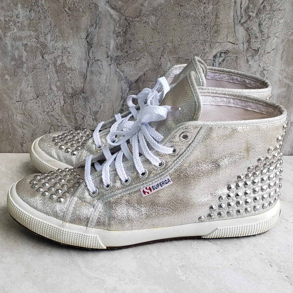 Superga Silver Glitter Stud High-Top Sneaker
EU 41 - Picture 6 of 16